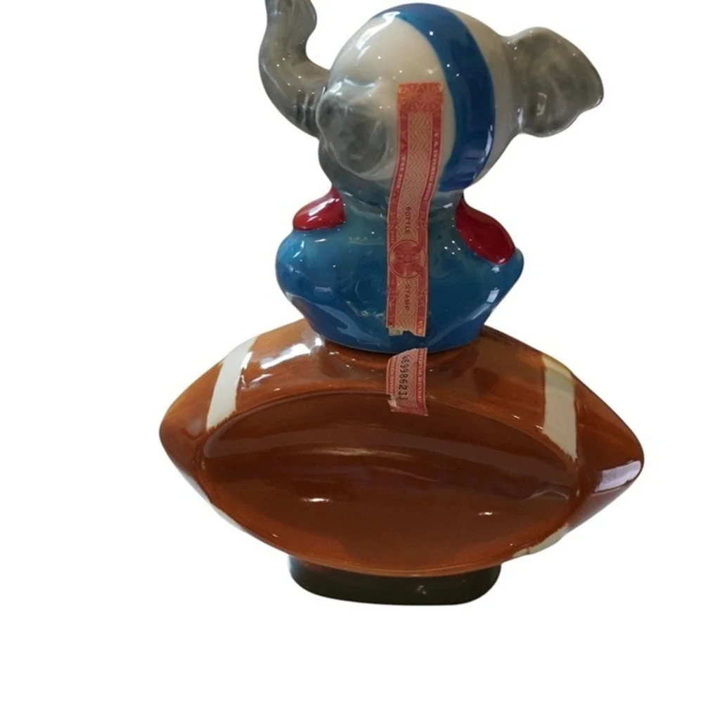 Vintage Jim Beam‎ Decanter Elephant Football Player OS Blue Brown Collectible